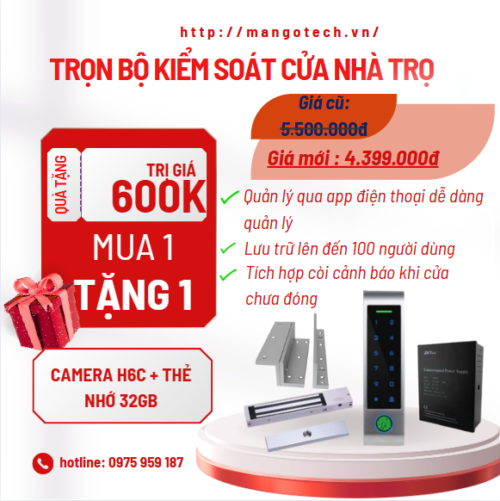 Lắp Khoá vân tay nhà trọ tặng ngay Camera giám sát trị giá 600K